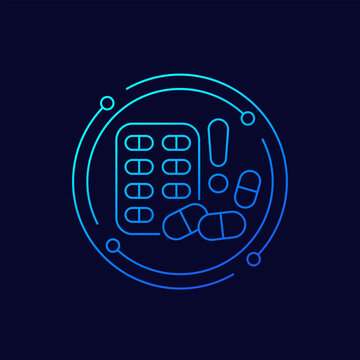drug abuse icon, linear design
