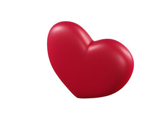 Heart love concept from 3D render design by shape heart emotion gift.