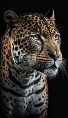 Fototapeta na wymiar Beautiful works of creation, amazing animals that dazzle the eyes, isolated background jaguar