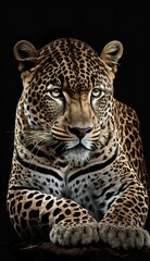 Fototapeta na wymiar Beautiful works of creation, amazing animals that dazzle the eyes, isolated background jaguar
