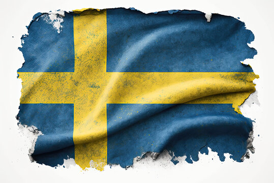 The Swedish flag. generative ai © Robert