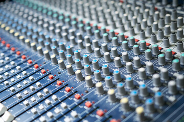 Obraz premium Analog mixing console at Recording sound Studio Studio