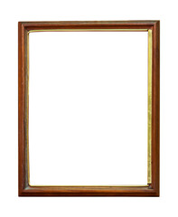 Empty photo frame on isolate on transparent background. Png realistic design element.