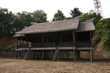 Fototapeta na wymiar Lamin, a traditional Dayak house from East Borneo