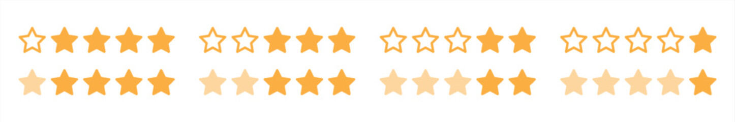 rating icon set. star rating icon symbol sign collections, vector illustration