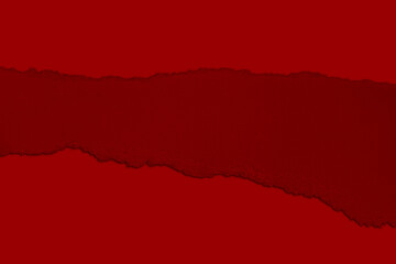 Torn red paper with shadow. Contrast. isolated.
