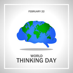 World thinking day template. Vector illustration. Suitable for Poster, Banners, campaign and greeting card. 