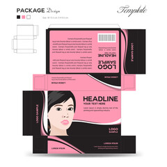 Supplements and Cosmetic box design, Package design template, box outline, Box Packaging design, Label design, packaging design creative idea vector illustration