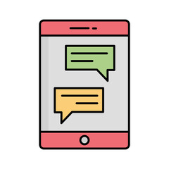 Mobile conversation Vector Icon

