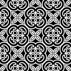 Vector geometric seamless pattern. Minimal ornamental background with abstract shapes. Black and white texture. Simple abstract ornament background. Dark repeat design for decor, fabric, cloth.