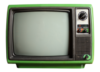 Old television isolated on white background. Classic vintage retro style old TV.