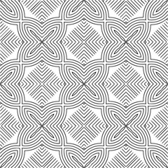 Vector geometric seamless pattern. Minimal ornamental background with abstract shapes. Black and white texture. Simple abstract ornament background. Dark repeat design for decor, fabric, cloth.