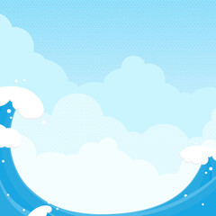 大波と青空の風景（正方形）