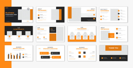 Corporate template presentation design and page layout design, business presentation slideshow for brochure, company profile, website report, finance vector