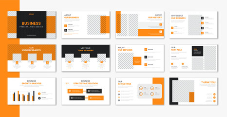 Corporate template presentation design and page layout design, business presentation slideshow for brochure, company profile, website report, finance vector