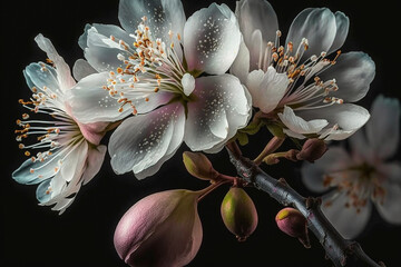 Obraz na płótnie Canvas Macro Japan Cherry Blossom AI Generated Image