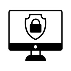 Protected laptop Vector Icon