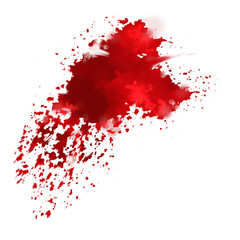 horror illustration abstract red paint splash, blood stain isolated on blank space.