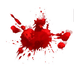 horror illustration abstract red paint splash, blood stain isolated on blank space.
