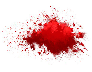 horror illustration abstract red paint splash, blood stain isolated on blank space.