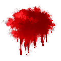horror illustration abstract red paint splash, blood stain isolated on blank space.