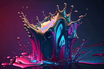 Melted metal liquid. AI technology generated image