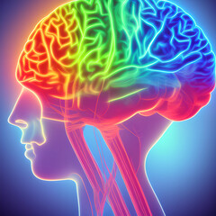 human brain for illustration, presentation and educational purposes