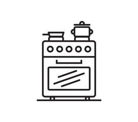 oven icon microwave icon cooking concept for kitchen interior design themes, website, books, pictogram for app web logo banner - Vector