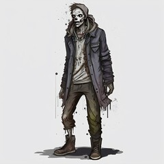 Zombie male concept art created with AI