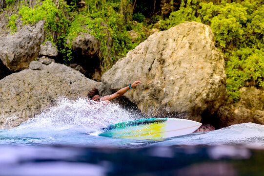 Surfer on a wave.