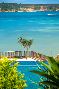 Infinity pool near sea
