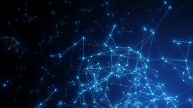 blue grid blockchain network technology background