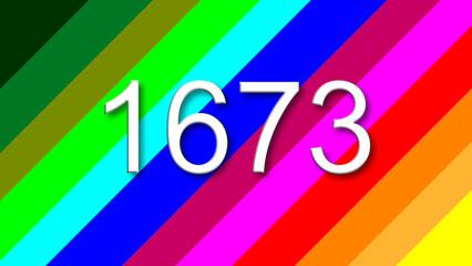 1673 colorful rainbow background year number