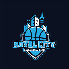 modern professional basketball team logo vector, emblem with editable text , sports logo design 