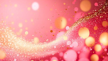 Pink gold glitter abstract background, ai generative
