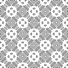 Monochrome ornamental texture with smooth linear shapes, zigzag lines, lace pattern.Abstract geometric black and white pattern for web page, textures, card, poster, fabric, textile.