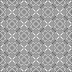 Monochrome ornamental texture with smooth linear shapes, zigzag lines, lace pattern.Abstract geometric black and white pattern for web page, textures, card, poster, fabric, textile.