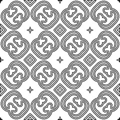 Monochrome ornamental texture with smooth linear shapes, zigzag lines, lace pattern.Abstract geometric black and white pattern for web page, textures, card, poster, fabric, textile.
