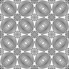  Monochrome ornamental texture with smooth linear shapes, zigzag lines, lace pattern.Abstract geometric black and white pattern for web page, textures, card, poster, fabric, textile.