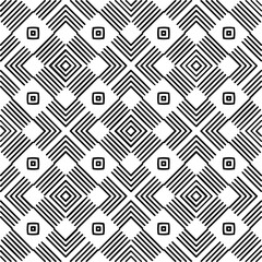  Monochrome ornamental texture with smooth linear shapes, zigzag lines, lace pattern.Abstract geometric black and white pattern for web page, textures, card, poster, fabric, textile.