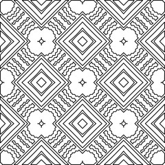  Monochrome ornamental texture with smooth linear shapes, zigzag lines, lace pattern.Abstract geometric black and white pattern for web page, textures, card, poster, fabric, textile.