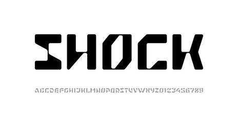 Abstract hi tech techno alphabet font, for your future space design logo or brand name or game, vector illustration 10EPS