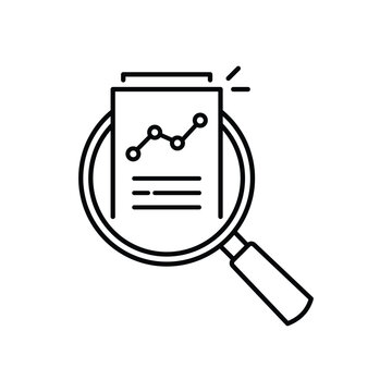 audit and data analysis icon like thin line assesment. linear trend graphic stroke design lineart logotype web element isolated on white. concept of key performance indicator or business visualisation