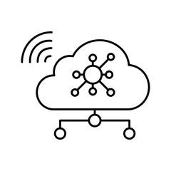 Cloud computing Vector Icon

