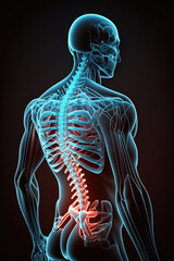 Back pain. Lumbago, sciatica. Generate by AI