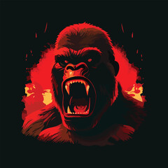 angry gorilla vector illustration © designsy24 