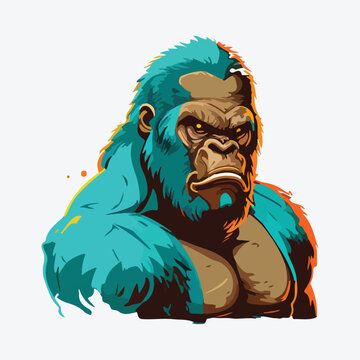 angry gorilla vector illustration