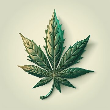 Marijuana leaf or cannabis leaf weed icon isolated on background. Generative AI