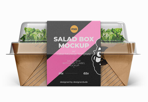 Salad Take Away Box Mockup