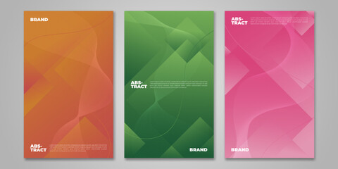 Simple Modern abstract Covers Template Design. Set of Minimal Geometric Gradients for Presentation, Magazines, Flyers, Annual Reports, Posters and Business Cards. Colorful geometric background.